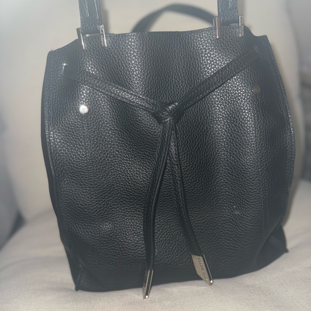 Elegant Black Leather Tote Bag